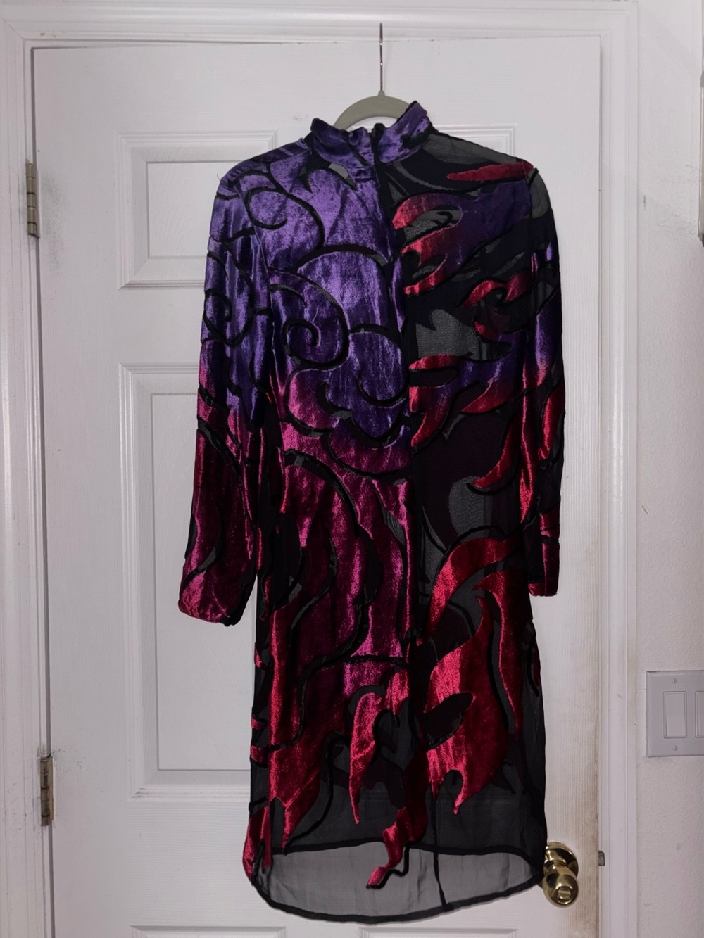 Gianni Versace Vintage Burnout Velvet Dress – Made in Italy – Never Worn